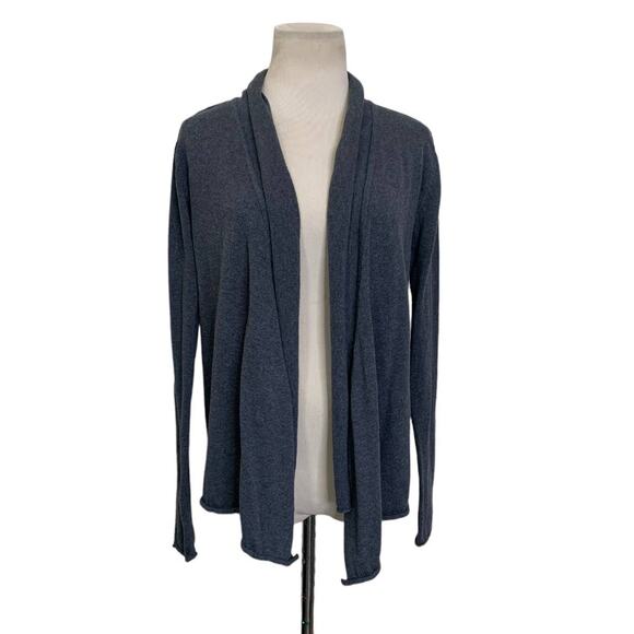 Prana gray organic cotton long sleeves open front cardigan size Small - Picture 1 of 9